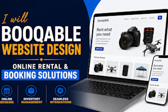 booqable website design, booqable online rental design, online booking website