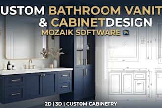 design custom bathroom vanities and cabinet in mozaik software