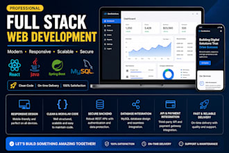 develop a professional java spring boot and react web application