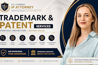 perform trademark search and trademark registration, patent filing