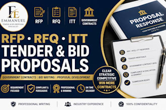 write rfp, rfq, itt, tender and government contract bid proposals and bids