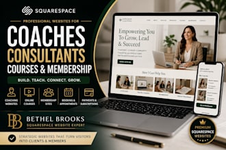build squarespace website for coaches consultants online course and membership