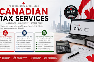 prepare and file canadian taxes,corporation tax t2, personal tax t1