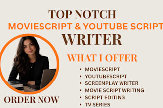 write feature film screenplay movie script TV pilot screenwriting youtube script