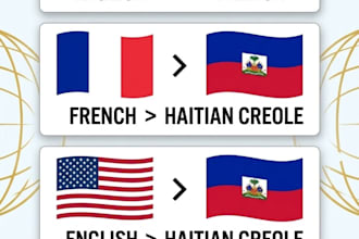 translate english to french or haitian creole professionally