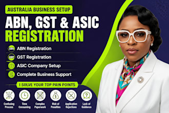 help you with australian abn, gst registration and asic company setup
