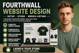 design fourthwall website setup fourthwall store print on demand merch listing