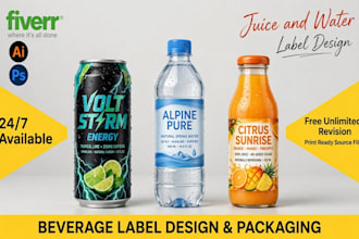 design juice label water bottle label energy drink can, milk, and beverage label