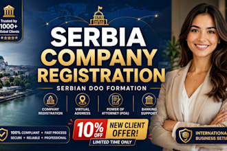 register serbian company with virtual address and banking poa service