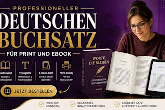 ich erstelle professionellen deutschen buchsatz für print und ebook