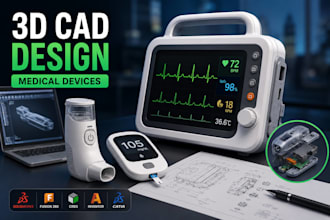 design ecg pulse oximeter bp monitor thermometer in solidworks 3d cad modeling