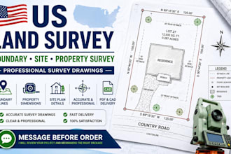 do US land survey boundary survey site plan and property survey