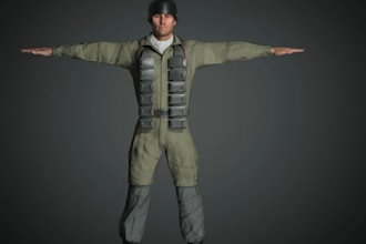 do stylized game ready 3d character model, low poly game asset with rigging