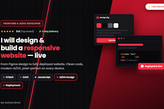 develop modern responsive websites with UI UX