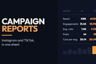create a social media analytics report for instagram and tiktok