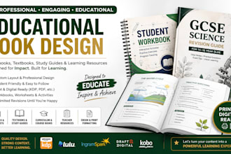 design professional educational workbook layout worksheet textbook curriculum