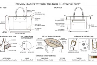 fashion design bag tech pack handbag design bag tech pack purse flat sketch
