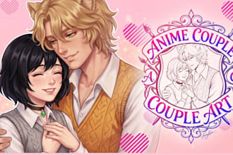 draw anime couple art semi realistic boys love yuri bl nsfw fan art