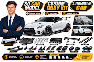 custom car body kit widebody kit exterior 3d car models automotive plastic parts