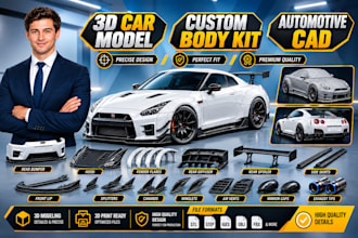 custom car body kit widebody kit 3d car modeling automotive cad exterior design