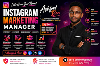 be your instagram marketing manager for organic social media growth and reelsv