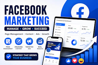 do facebook marketing , manage business page fb ad campaign and promotion