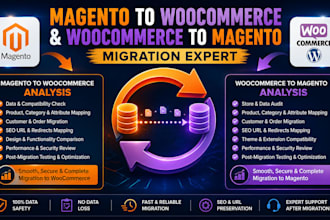 migrate magento to woocommerce and woocommerce to magento migration expert