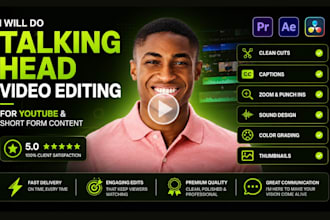 do talking head video editing for youtube, talking head video, short form editor