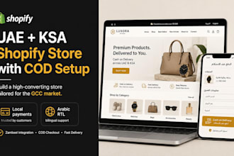 design saudi arabia and uae shopify store with cod