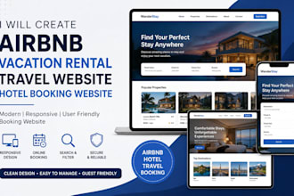create airbnb website, vacation rental website, travel website, hotel booking