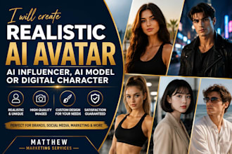 create realistic ai avatar, ai influencer, ai model or digital character