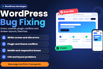 fix any wordpress error, bug, or site crash fast