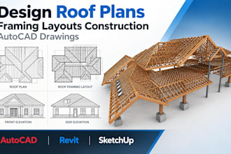 design roof plans framing layouts construction autocad drawings