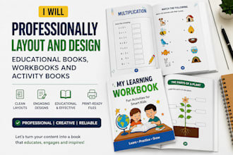 professionally layout and design educational books, workbooks and activity books