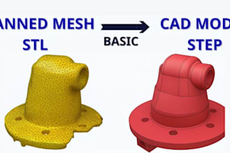 reverse engineer part, 3d scans and stl, step, obj file into editable cad model