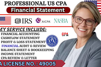 prepare p and l, financial and income statements, balance sheet and bookkeeping