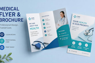 design eye catching medical, clinical, home care, healthcare brochure or flyers