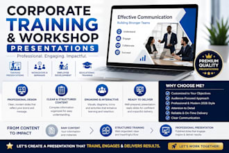 design professional corporate training and workshop slides