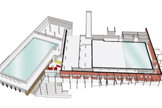 design swimming pool plan with electrical and lighting layout for city permit