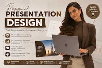 design a professional, modern and visually stunning presentation