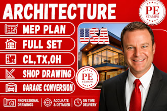 create apartment building permit drawings and plans, structural USA plan