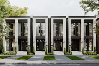 do 3d townhouse design, condo, townhouse, apartments and offices