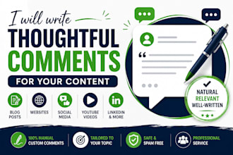 write thoughtful and relevant comment for your content