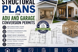 design structural plans for adu and garage conversion permits