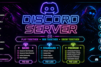 design a professional gaming discord server banner