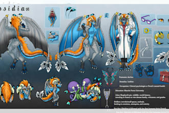 do furry reference sheet fursona reference sheet sfw, nsfw fursona ref comission