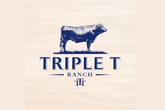 design high end cattle ranch logo