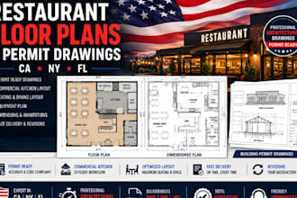 create restaurant floor plans and permit drawings for ca ny fl