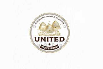 design unique honey bees logo