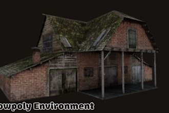 create 3d low poly environment in ps1 ps2 style